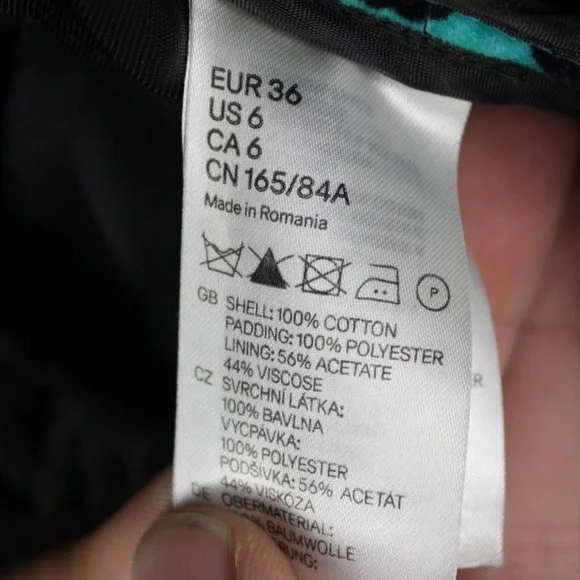 Versace‎ for H&M Leopard Tropical Baroque Cropped Bomber Jacket Blue Green US 6 - Picture 5 of 10